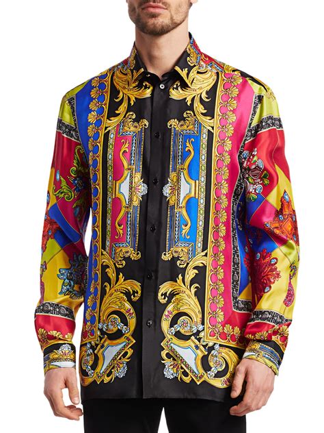 long sleeve versace mens shirt|Versace fitted shirts for men.